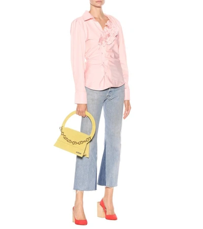 Shop Jacquemus Asymmetric Cotton Shirt In Pink