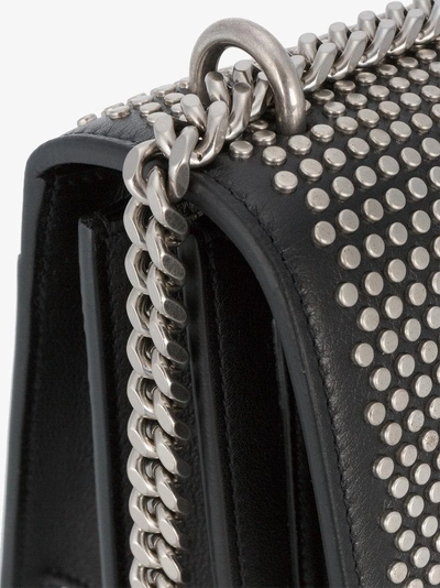 Shop Saint Laurent Black Studded Sunset Monogram Bag