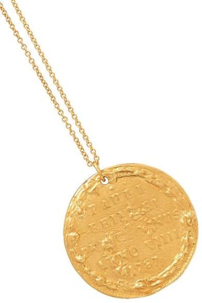 Shop Alighieri Il Leone Medallion Gold-plated Necklace