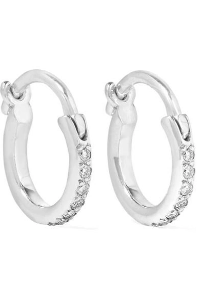 Shop Ileana Makri 18-karat White Gold Diamond Hoop Earrings