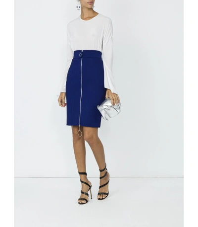 Shop Mugler Blue Jupe Zipper Skirt