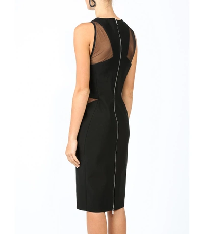Shop Mugler Black Fitted Sleeveless Dress
