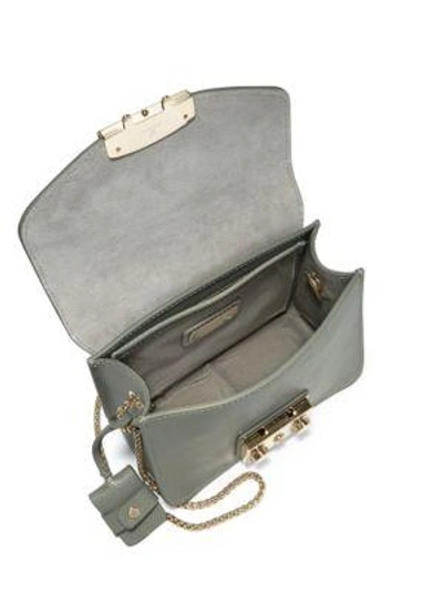 Shop Furla Metropolis Mini Leather Crossbody Bag In Ceruleo