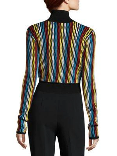 Shop Diane Von Furstenberg Pullover Cropped Top In Bodin Stripe