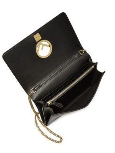 Shop Fendi Wallet On Chain Leather Cross Body Bag In Black