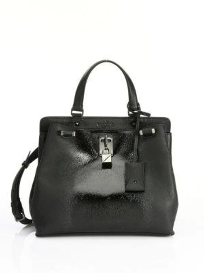 Shop Valentino Piper Leather Shoulder Bag In Black