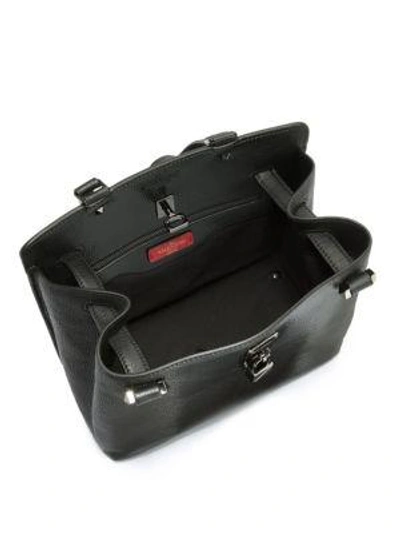 Shop Valentino Piper Leather Shoulder Bag In Black