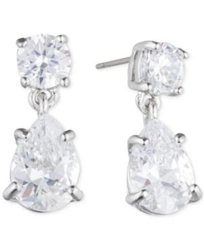 Shop Givenchy Silver-tone Crystal Pear-shape Earrings
