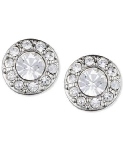 Shop Givenchy Small Crystal Pave Stud Earrings In Silver