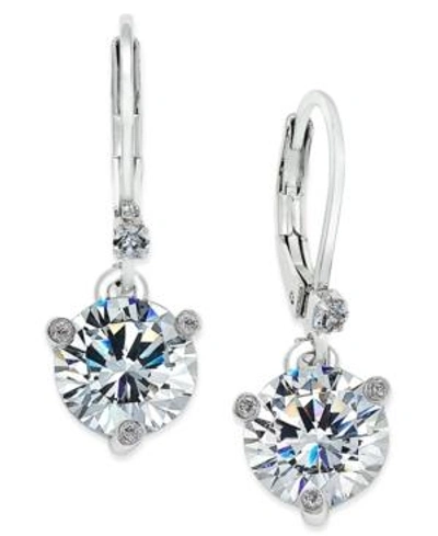Shop Kate Spade New York Silver-tone Solitaire Crystal Drop Earrings