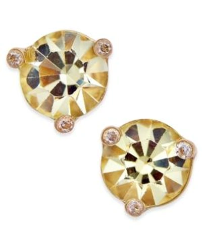 Shop Kate Spade New York Rise And Shine Gold-tone Crystal Stud Earrings