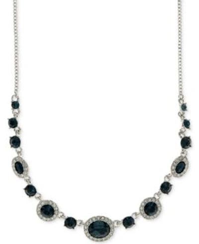 Shop Givenchy Rounded Crystal And Pave Collar Necklace In Silver