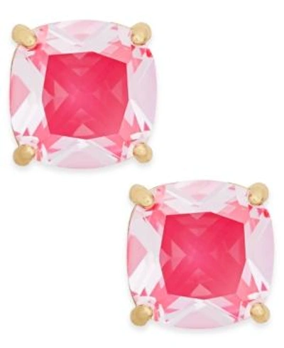 Shop Kate Spade New York Gold-tone Aqua Crystal Stud Earrings In Pink