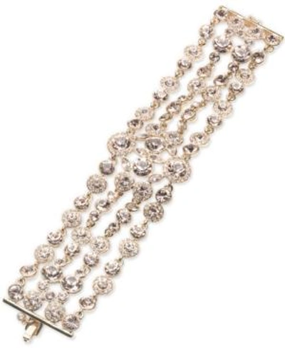 Shop Givenchy Gold-tone Silky Crystal Multi-row Bracelet