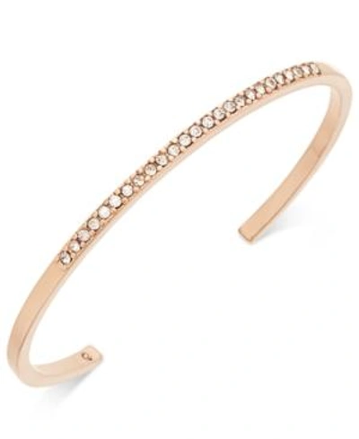 Shop Kate Spade New York Rose Gold-tone Pave Cuff Bracelet