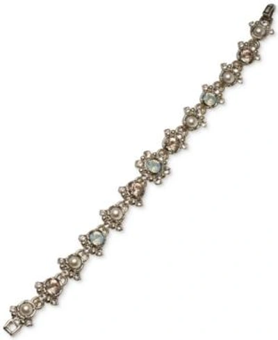 Shop Marchesa Marachesa Gold-tone Imitation Pearl & Crystal Link Bracelet