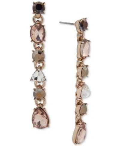 Shop Givenchy Gold-tone Stone & Crystal Linear Drop Earrings