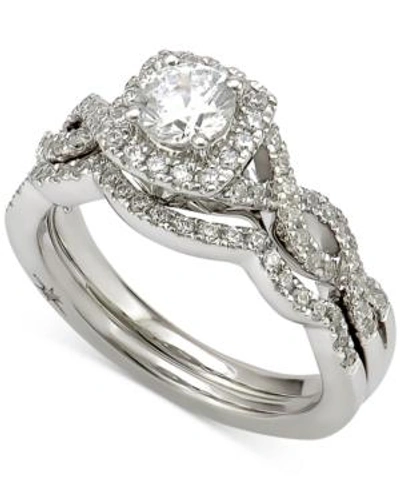 Shop Marchesa Certified Diamond Bridal Set (1 Ct. T.w.) In 18k White Gold, Created For Macy's