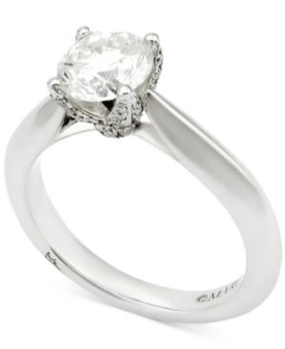 Shop Marchesa Certified Diamond Engagement Ring (1-5/8 Ct. T.w.) In 18k White Gold, Created For Macy's
