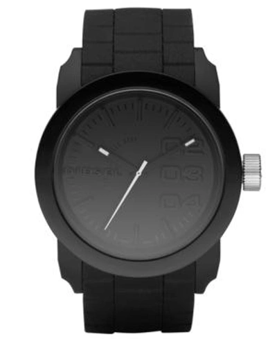 Shop Diesel Unisex Black Silicone Strap Watch 44mm Dz1437