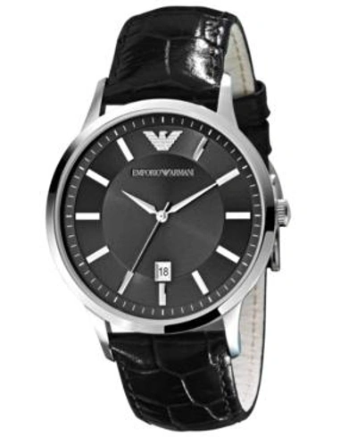Shop Emporio Armani Watch, Men's Brown Leather Strap Ar2413
