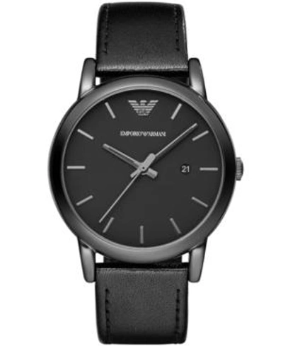 Shop Emporio Armani Men's Black Leather Strap Watch 41mm Ar1732