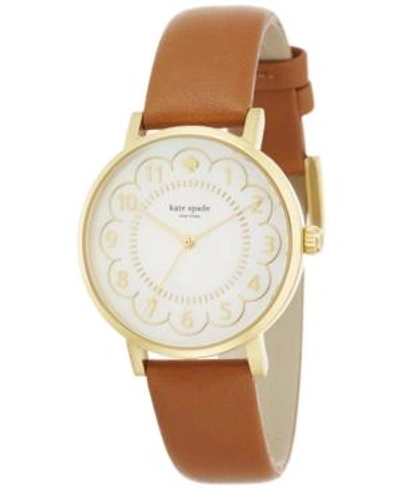 Shop Kate Spade New York Women's Metro Luggage Leather Strap Watch 34mm 1yru0835