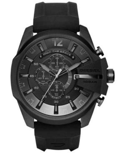 Shop Diesel Men's Chronograph Mega Chief Black Silicone Strap Watch 51x59mm Dz4378