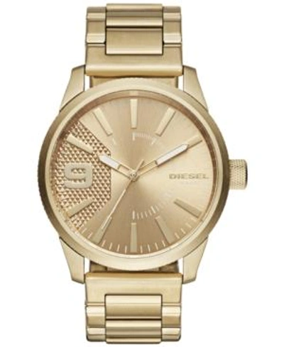 Shop Diesel Men's Rasp Gold-tone Stainless Steel Bracelet Watch 46x53mm Dz1761