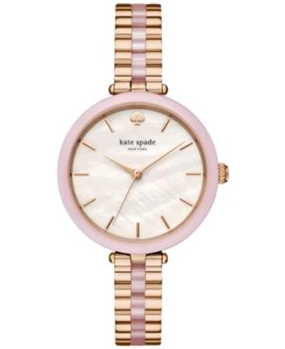 Shop Kate Spade New York Women's Holland Rose Gold-tone Stainless Steel And Blush Pink Acetate Bracelet W
