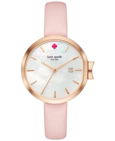 Shop Kate Spade New York Women's Park Row Pink Leather Strap Watch 34mm Ksw1325
