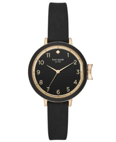 Shop Kate Spade Women's Park Row Black Silicone Strap Watch 34mm