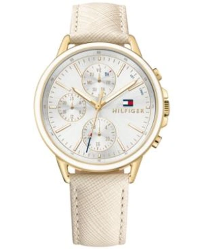 Shop Tommy Hilfiger Women's Sophisticated Sport Nude Saffiano Leather Strap Watch 40mm 1781790