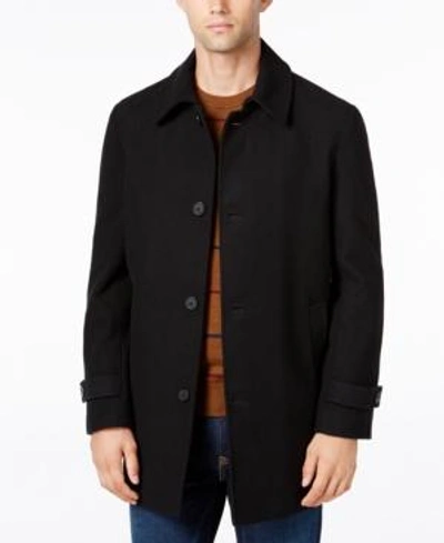 Shop Tommy Hilfiger Men's Boyd Slim-fit Overcoat In Black