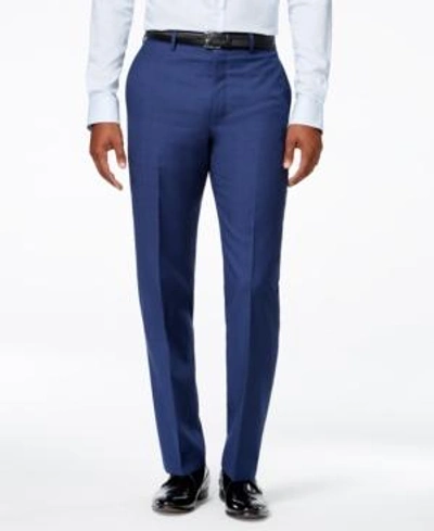 Shop Calvin Klein Men's Slim-fit Wool Infinite Stretch Suit Pants In Blue