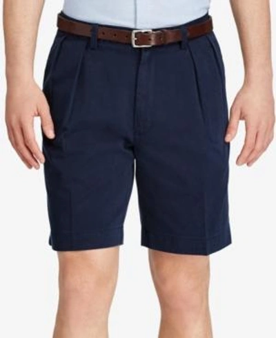 Shop Polo Ralph Lauren Men's Core 9" Classic-fit Pleated Chino Shorts In Aviatr Nv