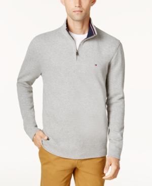 mens grey quarter zip sweater