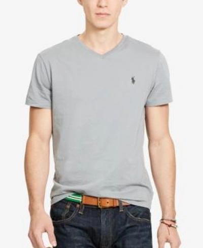 Shop Polo Ralph Lauren Men's Core Medium-fit V-neck Cotton Jersey T-shirt In Msm Grey