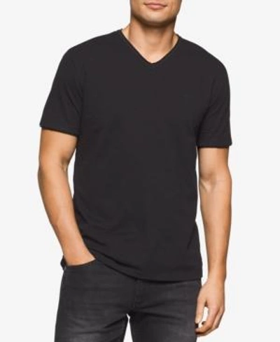 Shop Calvin Klein Jeans Est.1978 Men's Solid V-neck T-shirt In Black