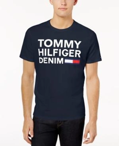 Shop Tommy Hilfiger Denim Men's Graphic-print T-shirt In Navy Blazer