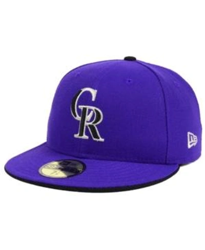 Shop New Era Colorado Rockies Authentic Collection 59fifty Cap In Purple