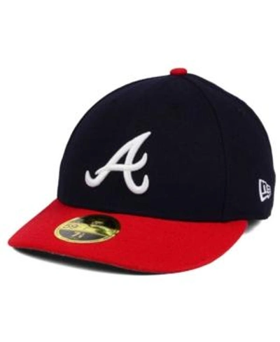 Shop New Era Atlanta Braves Low Profile Ac Performance 59fifty Cap In Navy/red