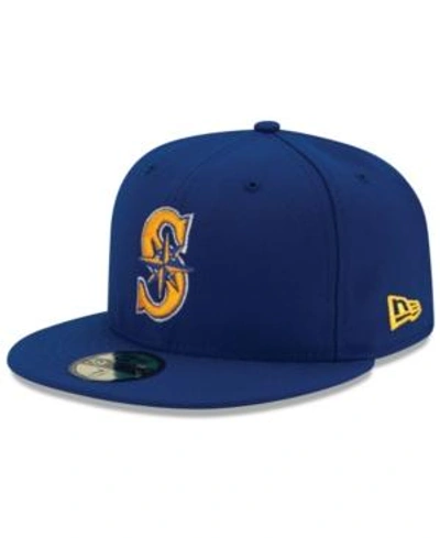 Shop New Era Seattle Mariners Authentic Collection 59fifty Fitted Cap In Light Royal
