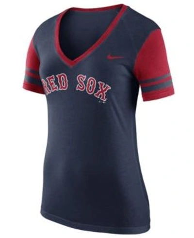Shop Nike Women's Boston Red Sox Fan Top In Navy