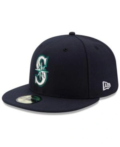 New Era Men's Navy Seattle Mariners Authentic Collection On Field Low Profile Game 59fifty Fitted Hat In Navy