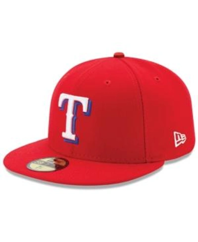 Shop New Era Texas Rangers Authentic Collection 59fifty Fitted Cap In Red