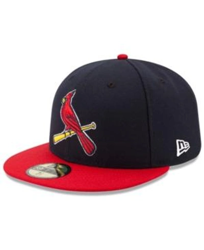 Shop New Era St. Louis Cardinals Authentic Collection 59fifty Cap In Navy/red
