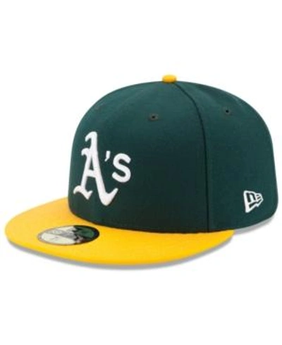 Shop New Era Oakland Athletics Authentic Collection 59fifty Cap In Green/yellow