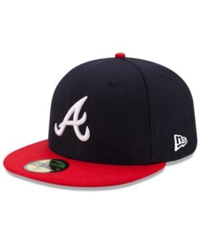 Shop New Era Atlanta Braves Authentic Collection 59fifty Cap In Navy/red