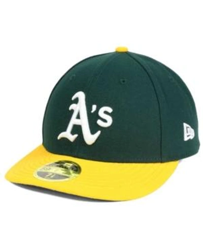 Shop New Era Oakland Athletics Low Profile Ac Performance 59fifty Cap In Green/yellow
